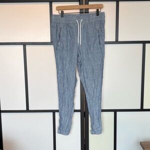 Athleta‎ Pants Womens 8 Cabo Linen Jogger Pockets Lightweight Beachy blue Resort